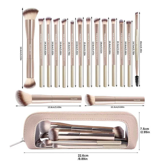 Coffret complet de pinceaux cosmétiques avec sac de rangement noir