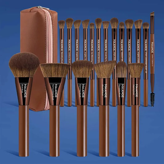 Ensemble de 19 pinceaux de maquillage professionnels avec étui
